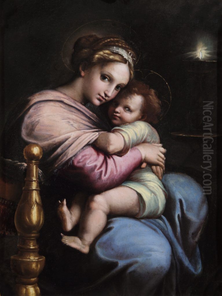 The Virgin and Child Oil Painting by Giulio Romano (Orbetto)