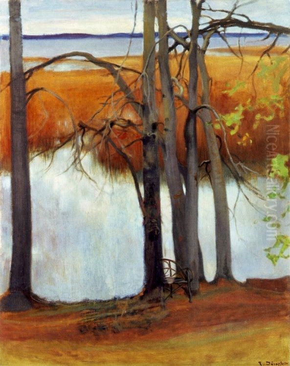 Lake Shore with Reeds Oil Painting by Eero Jarnefelt