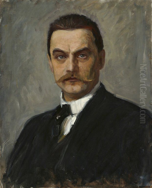 Sjalvportratt Oil Painting by Albert Edelfelt