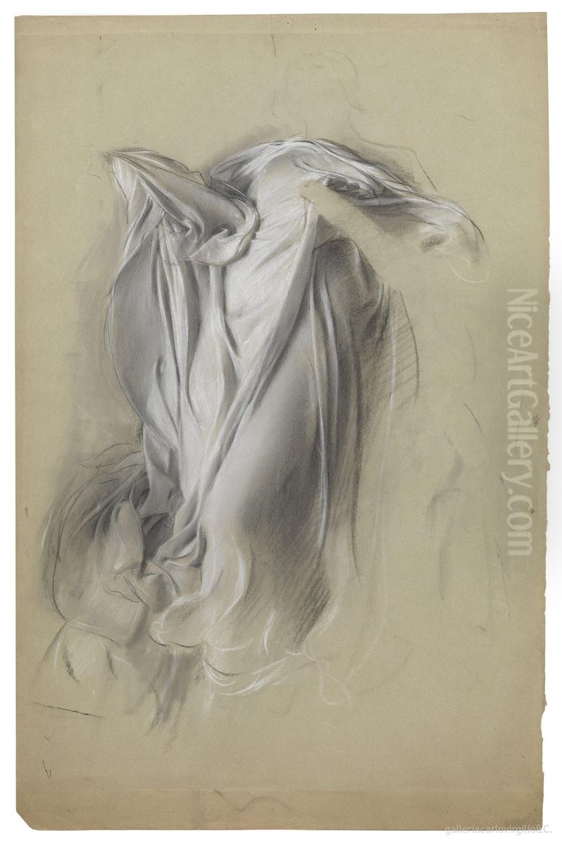 Study of a drapery Oil Painting by Adolf Hiremy-Hirschl