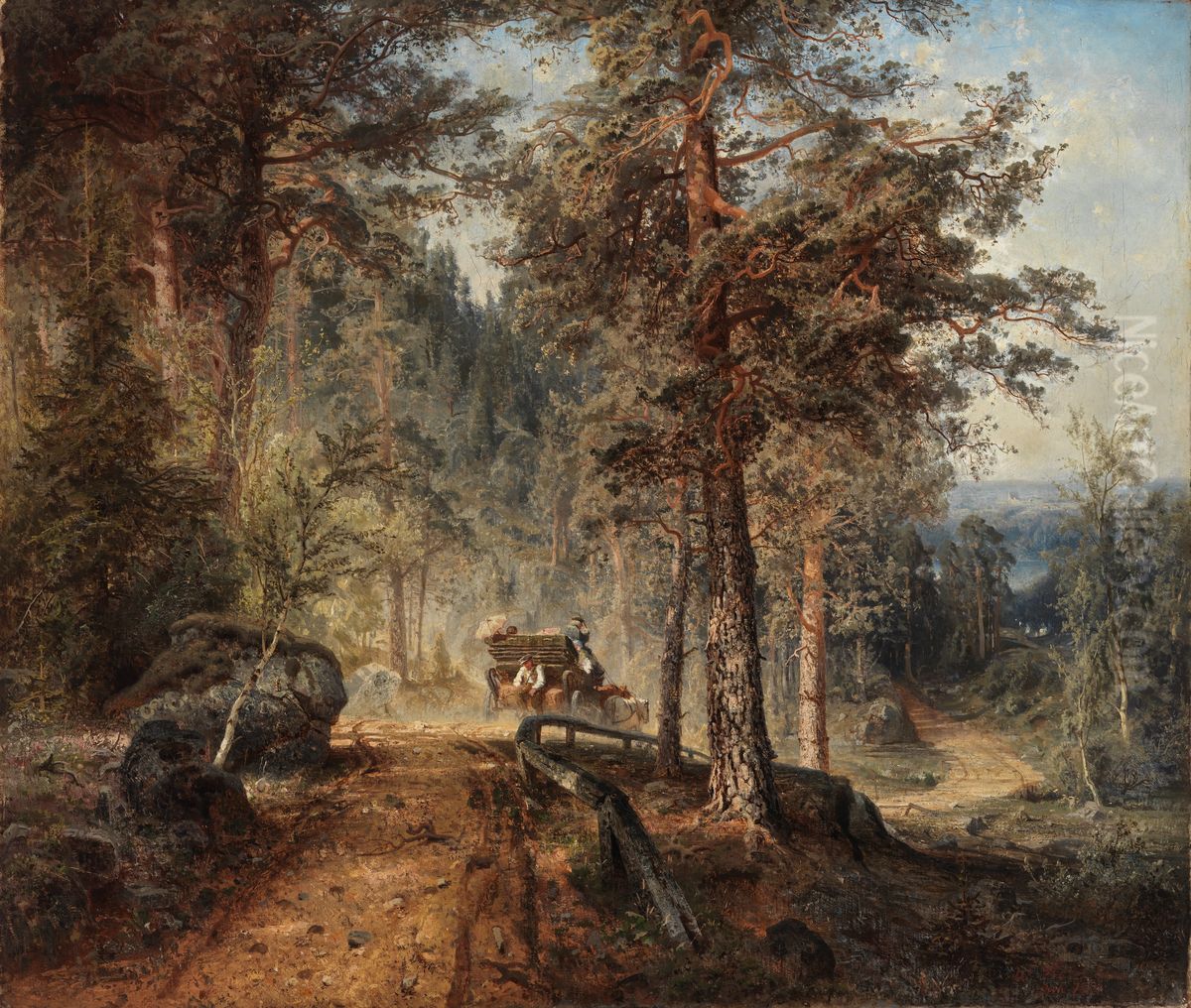 Maantie Hameessa Oil Painting by Werner Holmberg