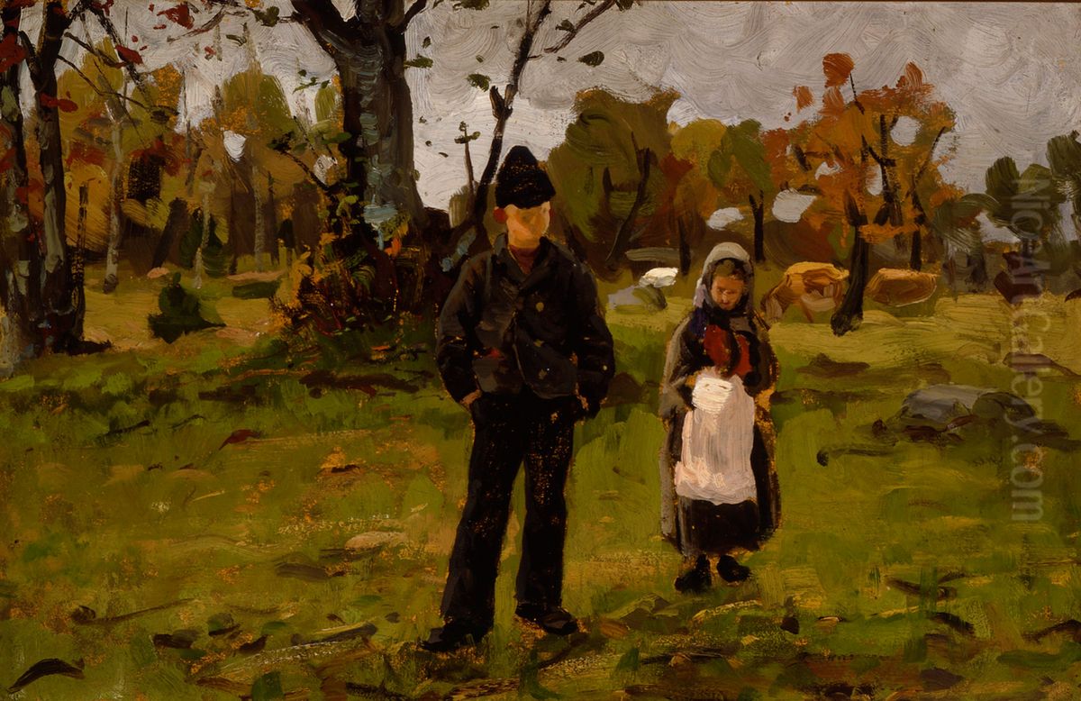 Landscape Study from Eckero Oil Painting by Victor Westerholm