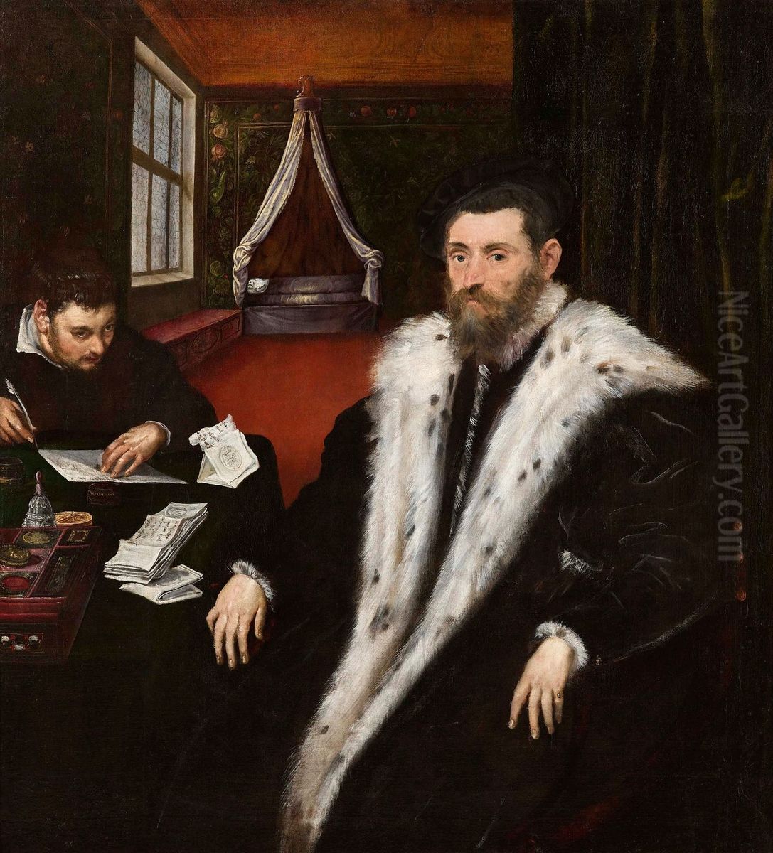 Double portrait. Oil Painting by Lambert Sustris