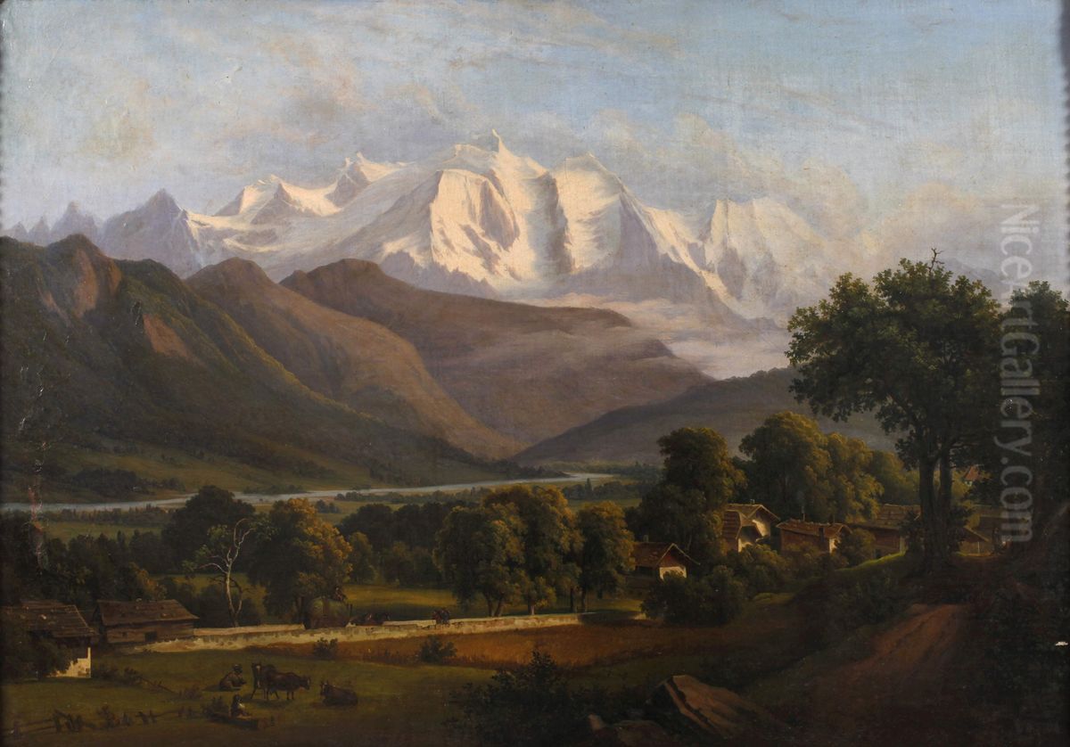 Gebirgslandschaft Oil Painting by Johann Anton Castell