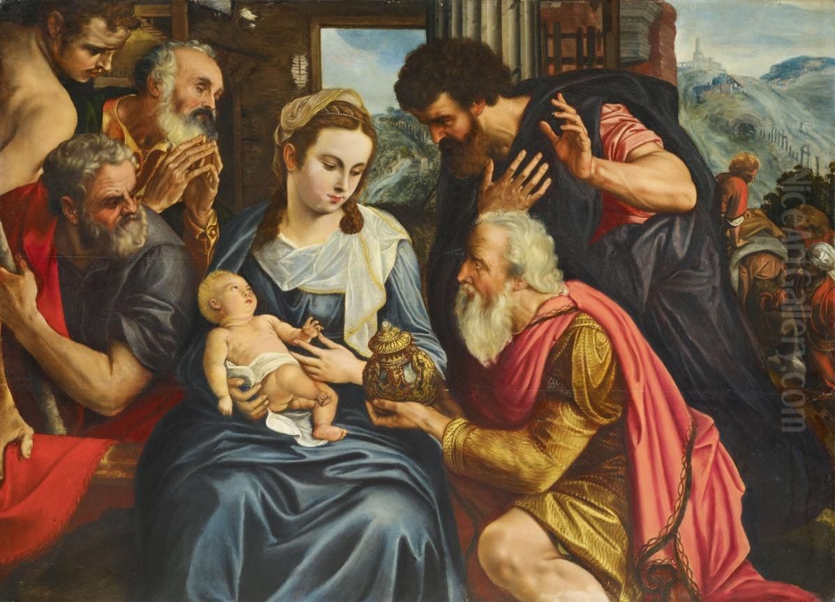 Adoration of the Magi Oil Painting by Adriaen Thomasz. Key