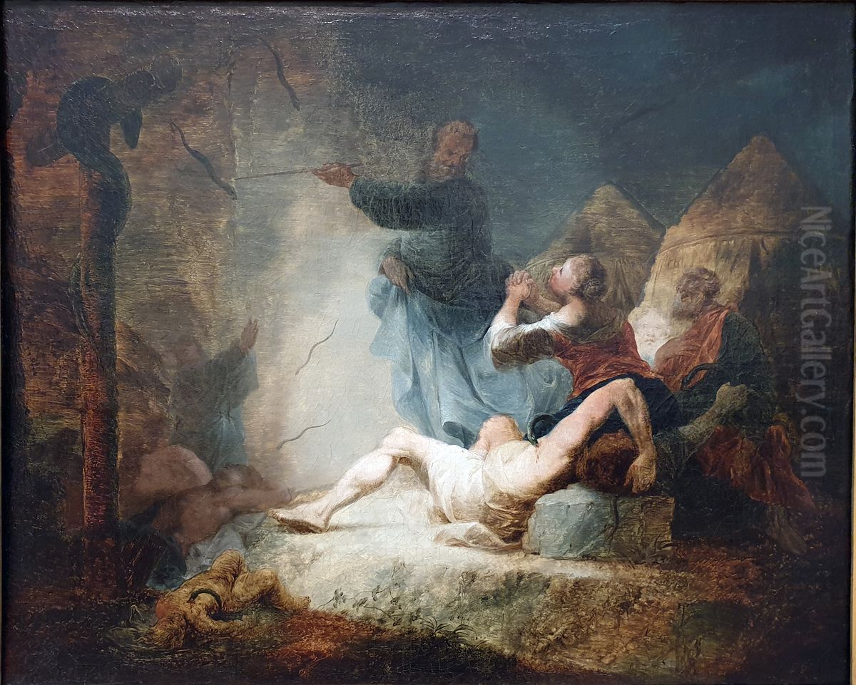 The Brazen Serpent Oil Painting by Januarius Zick