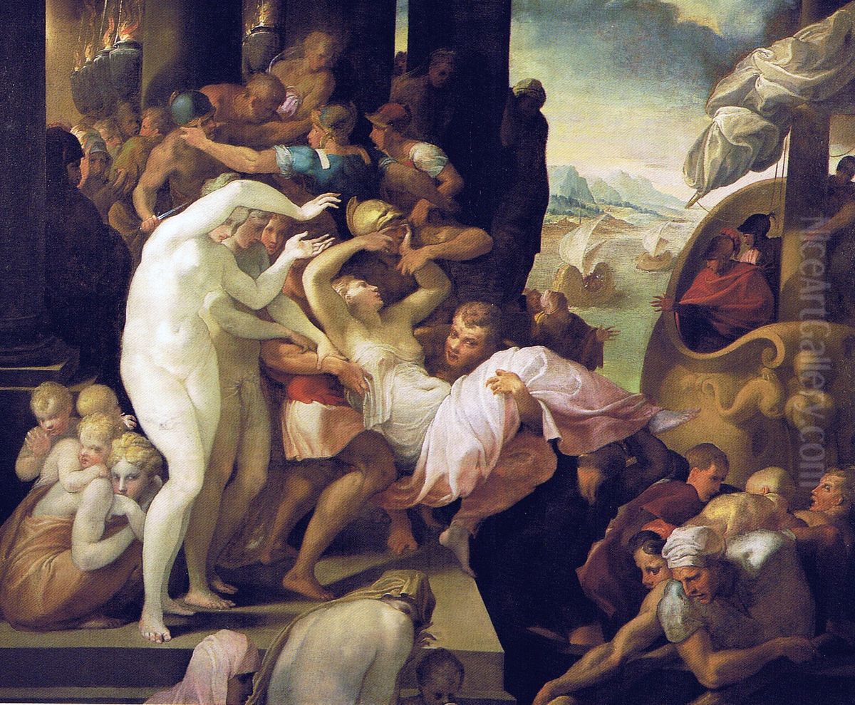 Raub der Helena Oil Painting by Francesco Primaticcio