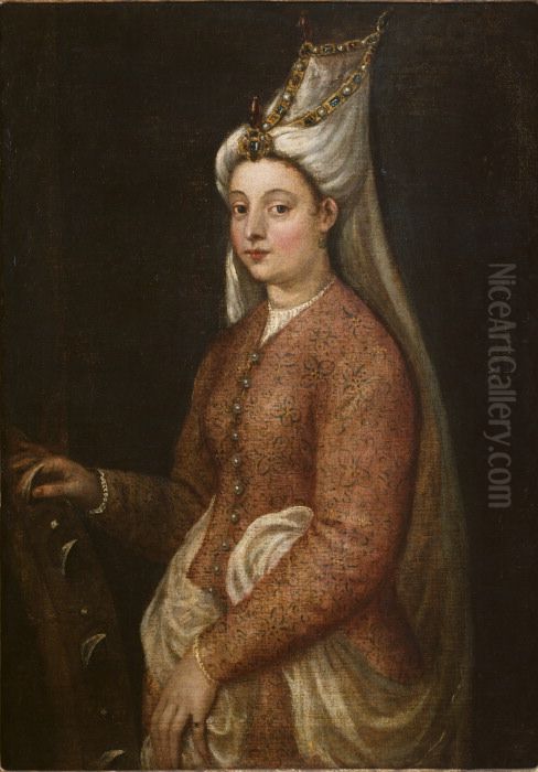 Cameria, Daughter of Suleiman the Magnificent, as Saint Catherine Oil Painting by Titian