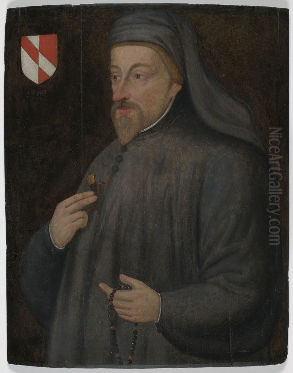 Geoffrey Chaucer (c.1340-1400), Poet and Comptroller of Customs Oil Painting by Government Art Collection