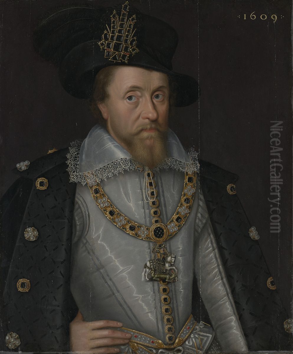 King James I of England and VI of Scotland (1566-1625) Oil Painting by John de Critz