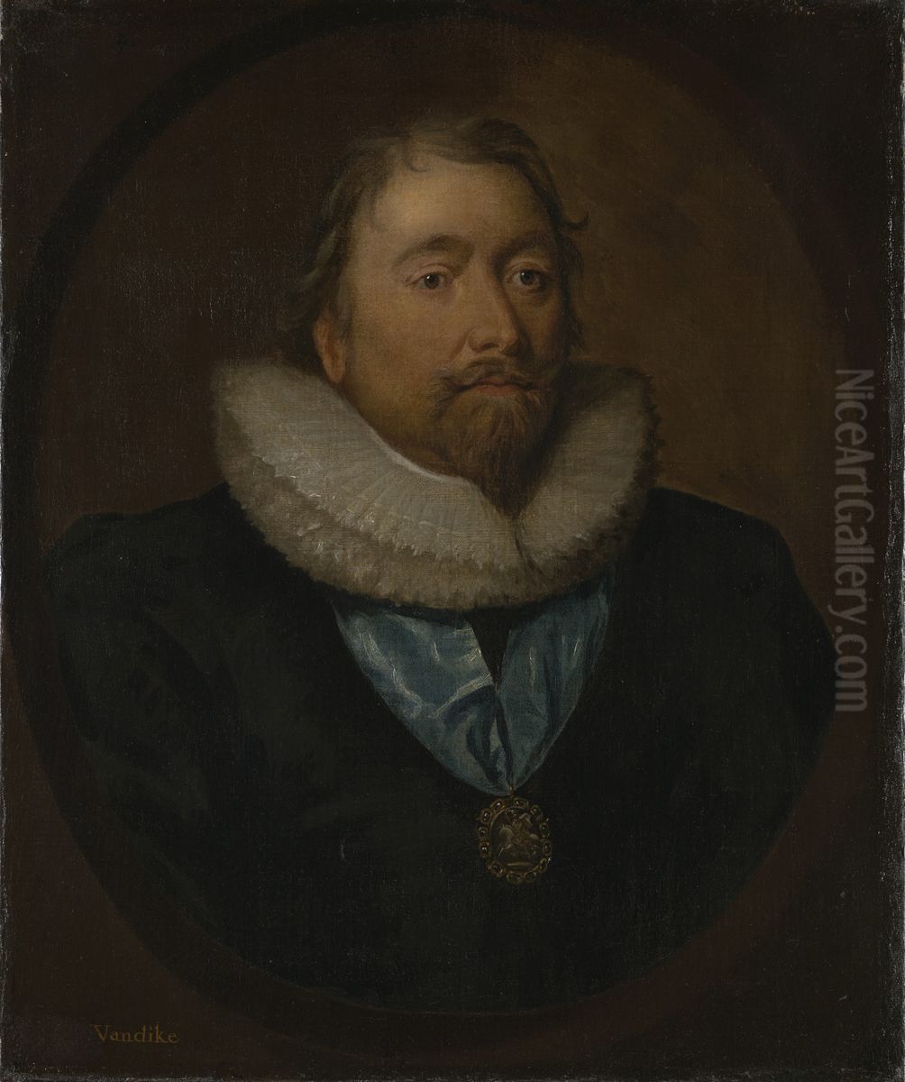 Portrait ofRichard Weston, 1st Earl of Portland, British diplomat,chancellor of the exchequerandlord high treasurer(1577-1635) Oil Painting by Sir Anthony Van Dyck