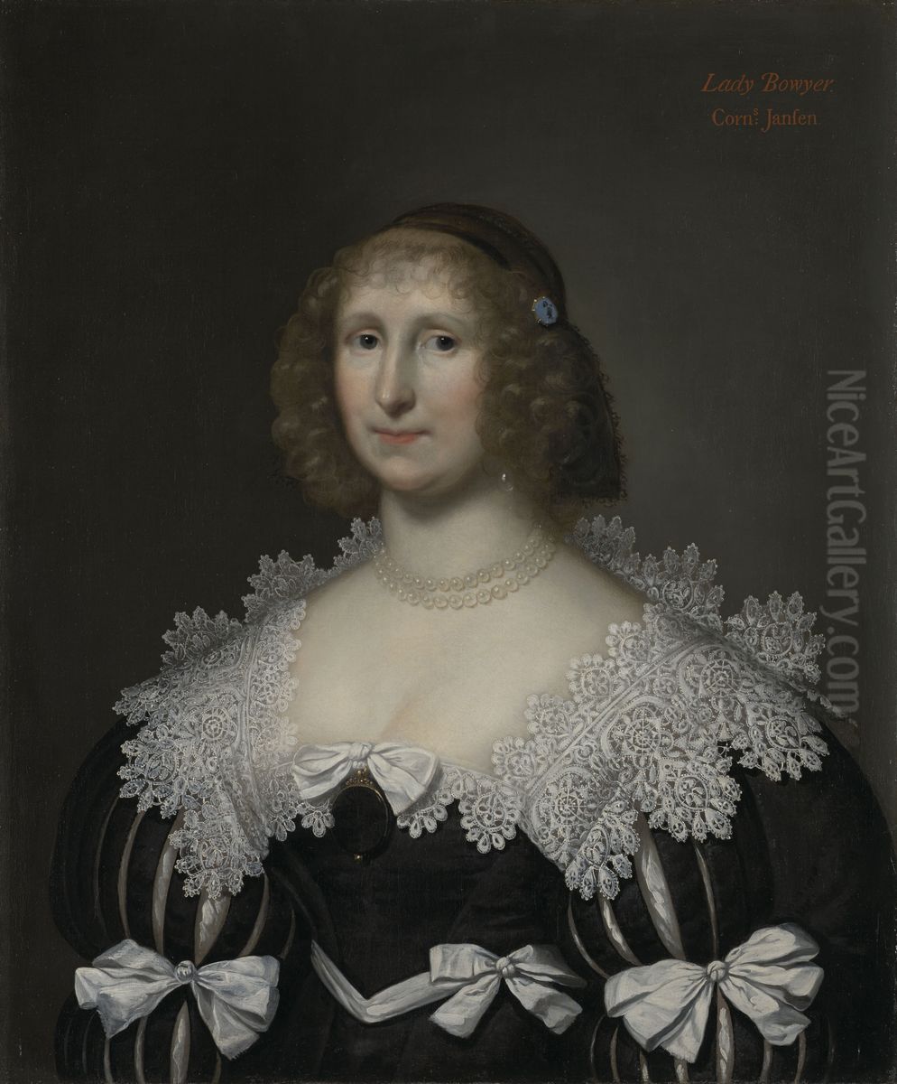 Lady Hester Bowyer (d.1665) Oil Painting by Cornelis Janssens van Ceulen