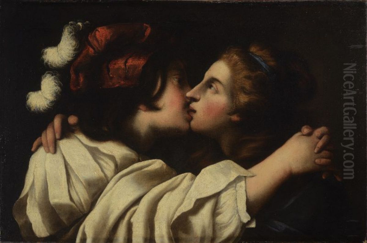 Couple kissing Oil Painting by Pietro della Vecchia