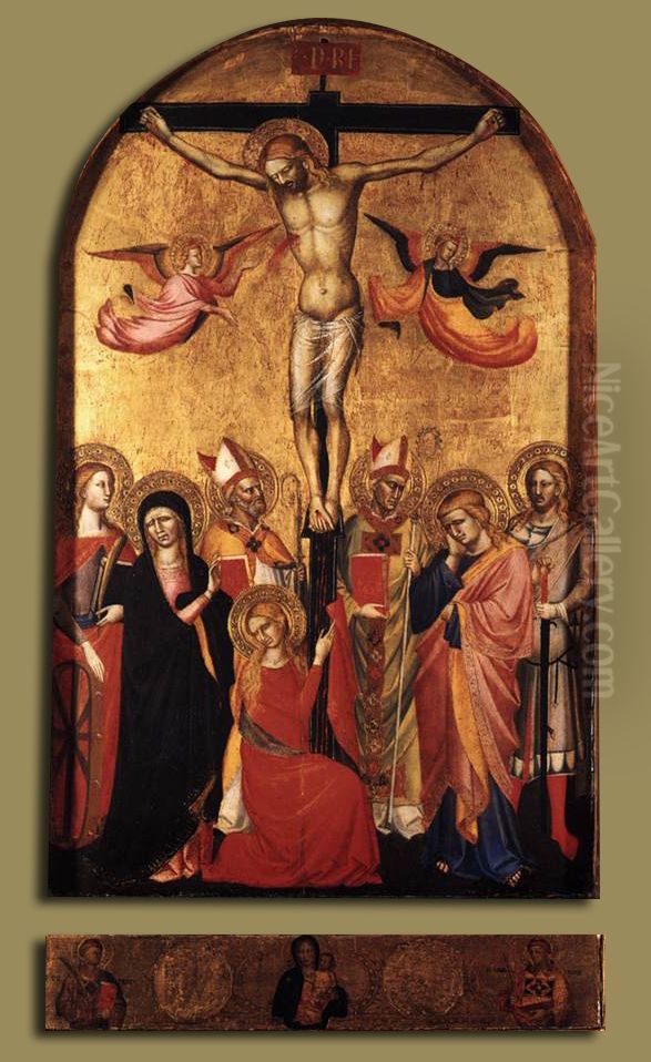 Crucifixion with the Virgin and Saints Oil Painting by unknown