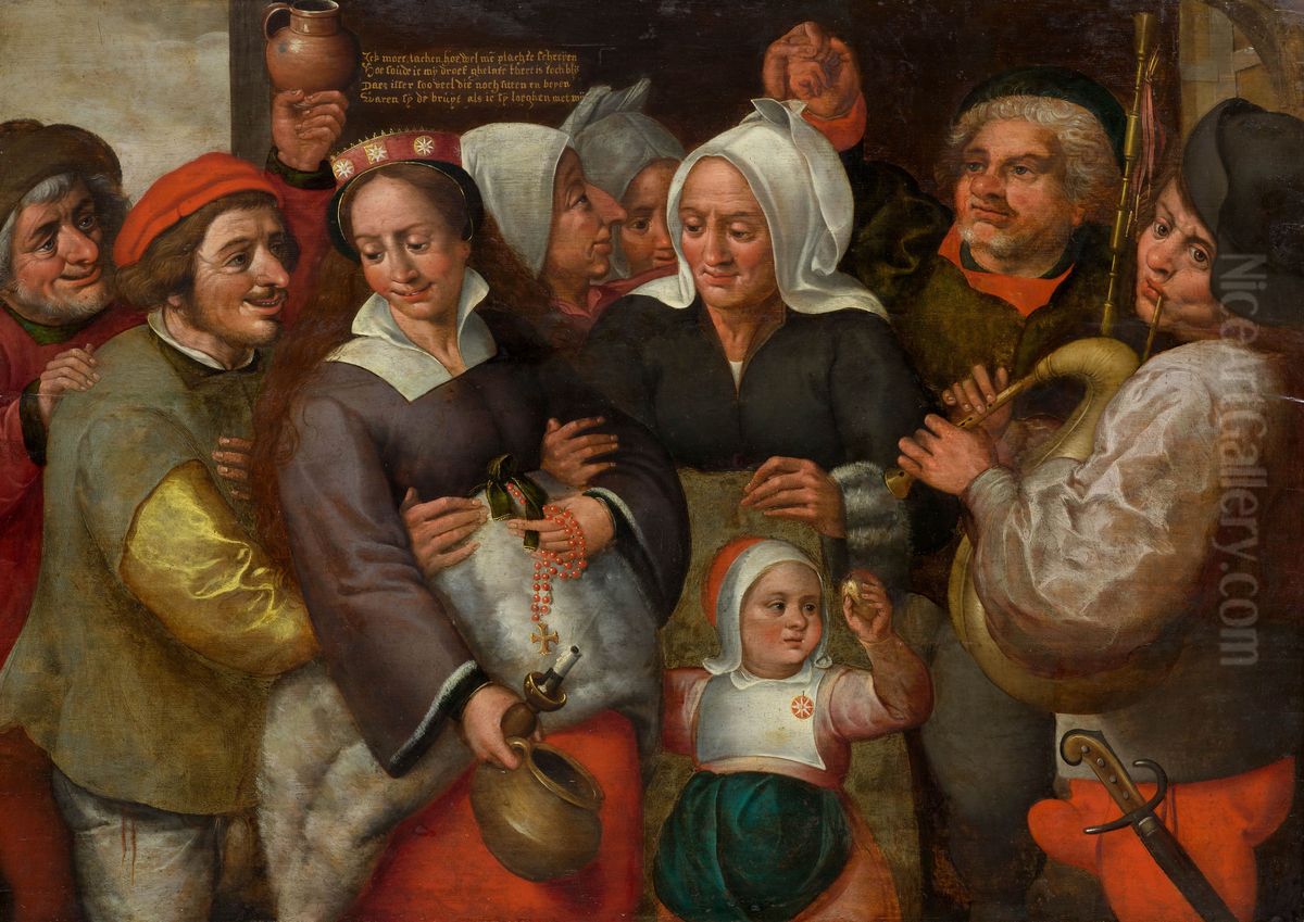 Before the wedding night Oil Painting by Marten Van Cleve