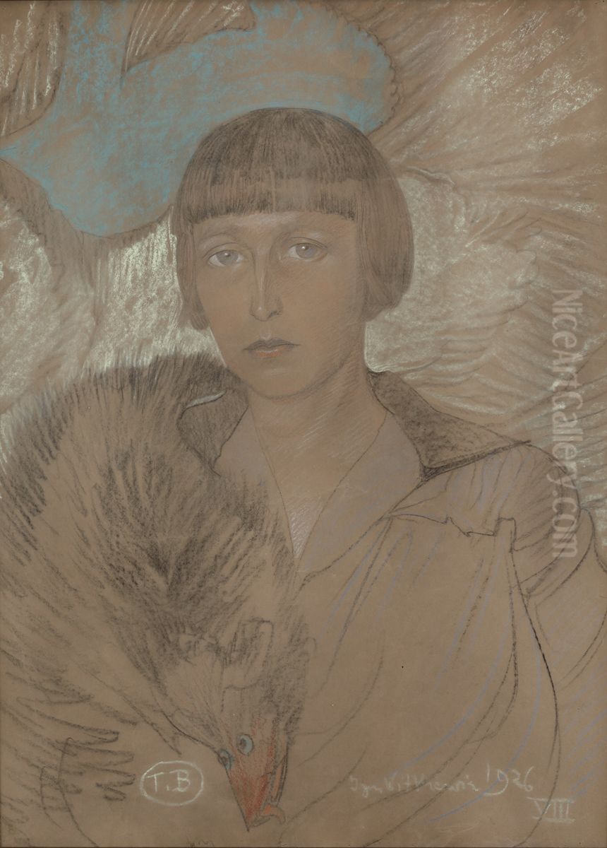 Portret Janiny Montwill-Domaszewiczowej Oil Painting by Stanislaw Ignacy Witkiewicz (Witkacy)