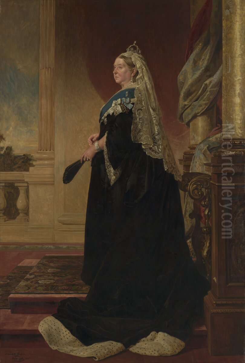 Queen Victoria (1819-1901), reigned 1837-1901 Oil Painting by Henry Macbeth-Raeburn