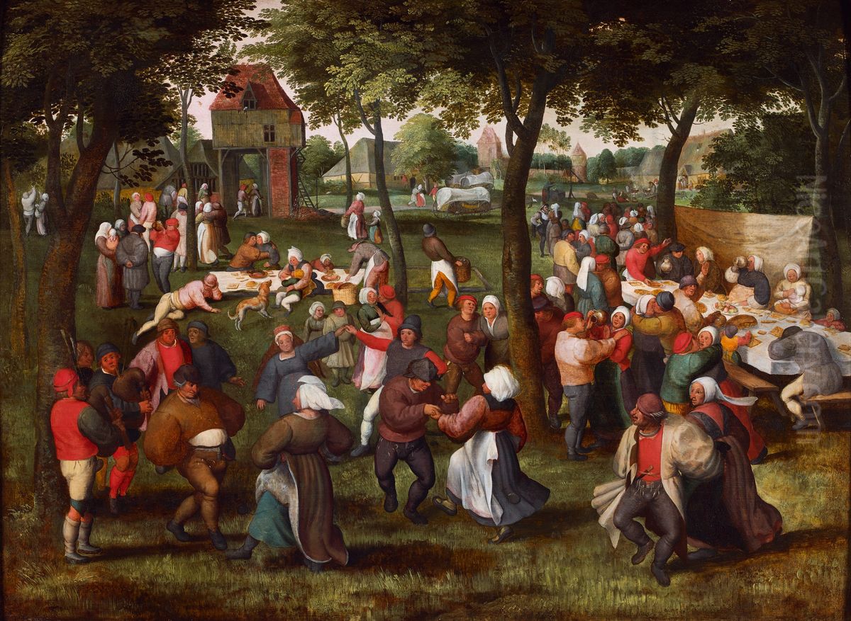 Outdoor wedding dance Oil Painting by Marten Van Cleve