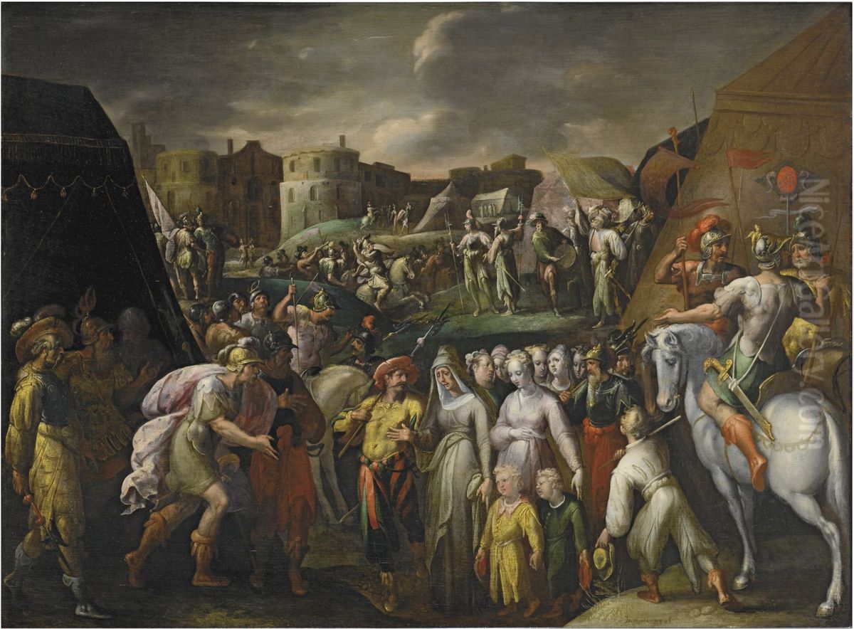 The family of Darius before Alexander the Great Oil Painting by Hans III Jordaens