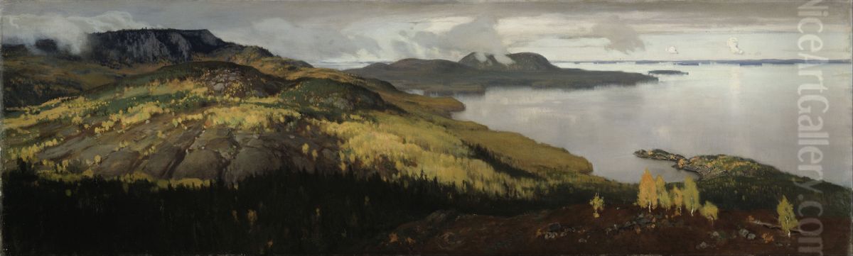 Syysmaisema Pielisjarvelta Oil Painting by Eero Jarnefelt