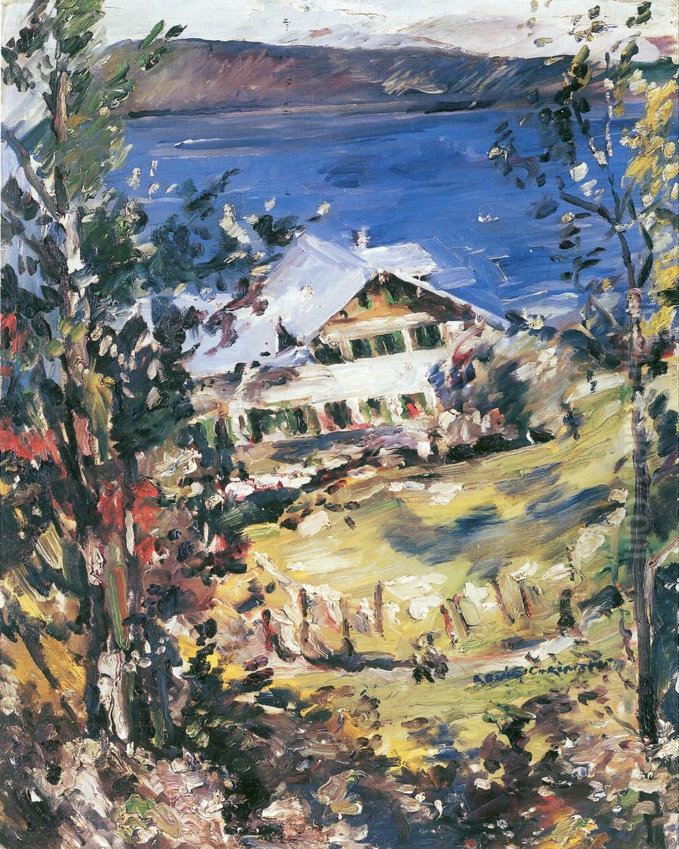 Walchensee, Landhaus mit Wascheplatz Oil Painting by Lovis (Franz Heinrich Louis) Corinth