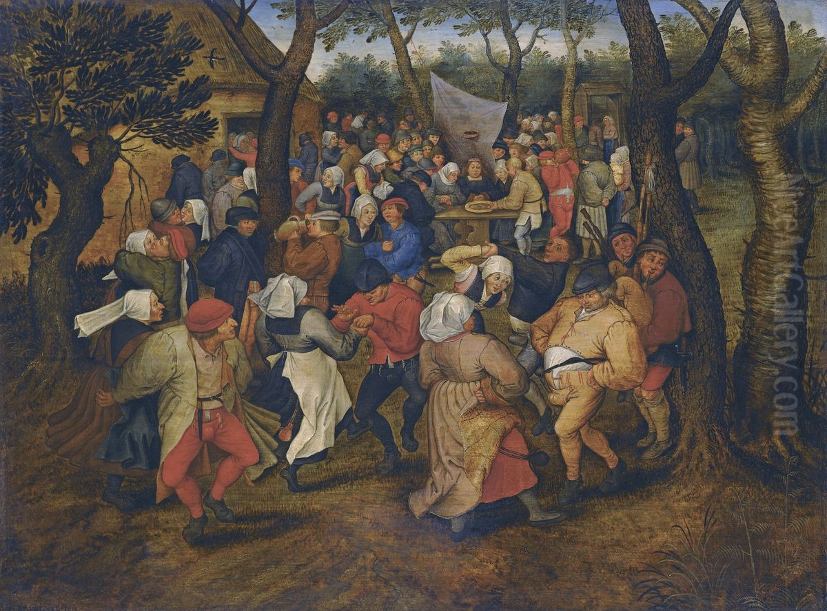 Outdoor Peasant Wedding Dance Oil Painting by Pieter Brueghel the Younger