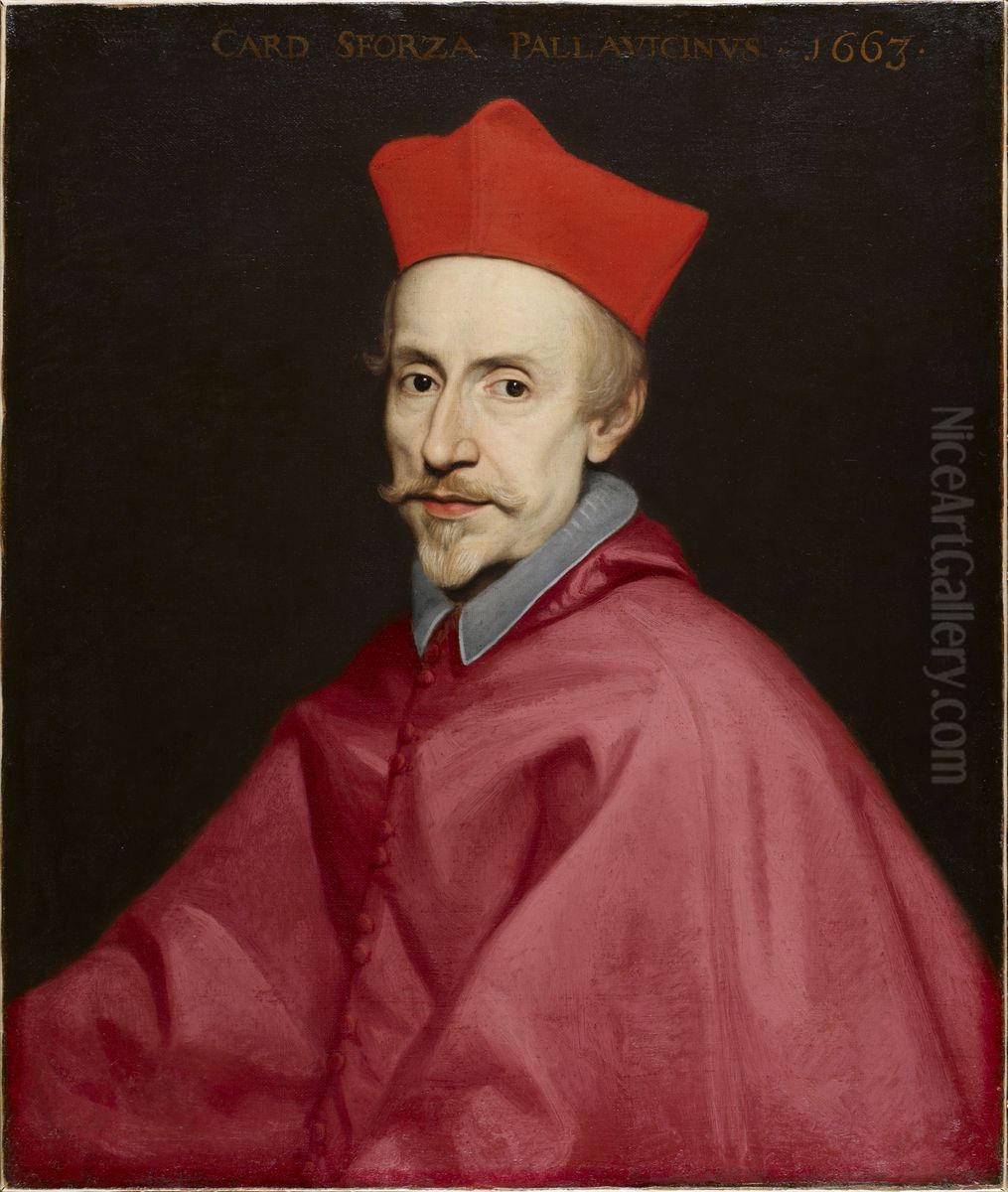 Francesco Maria Sforza Pallavicino (1607-1667), Italian cardinal and historian Oil Painting by Giovanni Maria Morandi