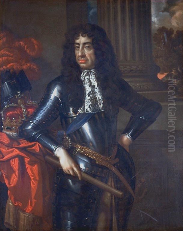 King Charles II (1630-1685) Oil Painting by Benedetto Gennari II