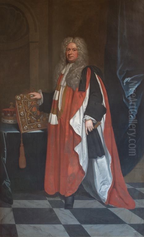 Thomas Parker, 1st Earl Macclesfield (1667-1732), Lord Chancellor Oil Painting by Godfrey Kneller