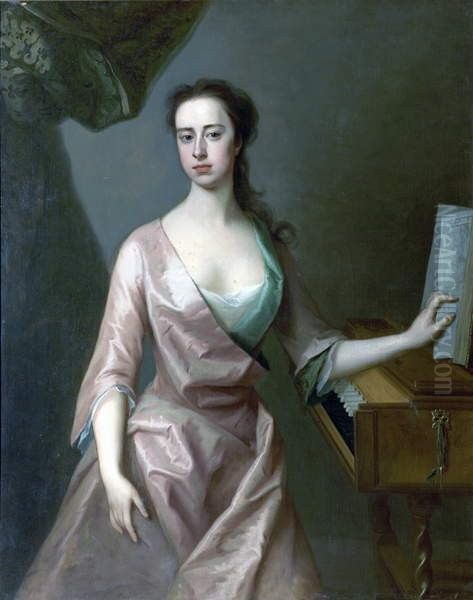 Frances, Lady Byron (d.1757), Third Wife of the 4th Lord Byron Oil Painting by Michael Dahl