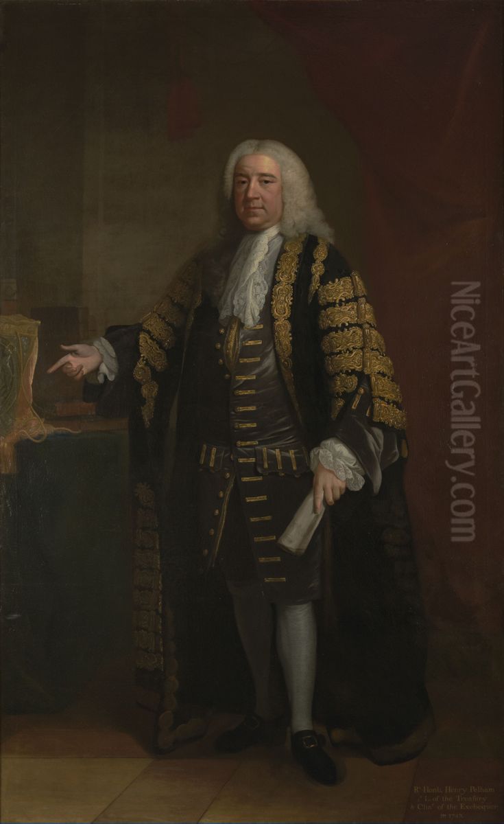 Henry Pelham (1694-1754), Prime Minister Oil Painting by William Hoare