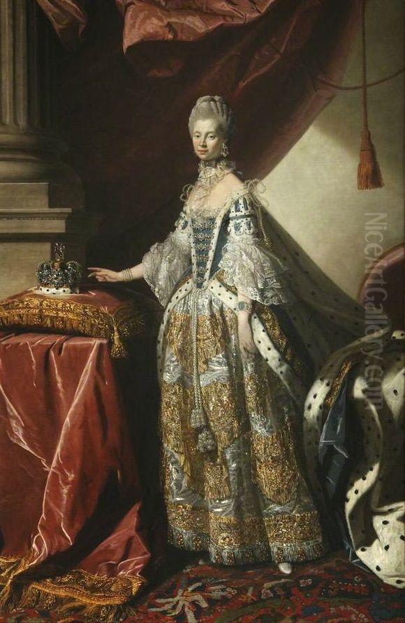 Charlotte Sophia (1744-1818), Queen Consort of George III Oil Painting by Allan Ramsay