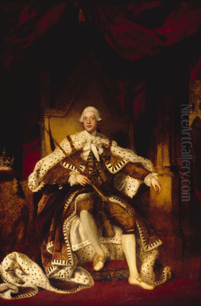 George III (1738-1820) Oil Painting by Of Sir Joshua Reynolds