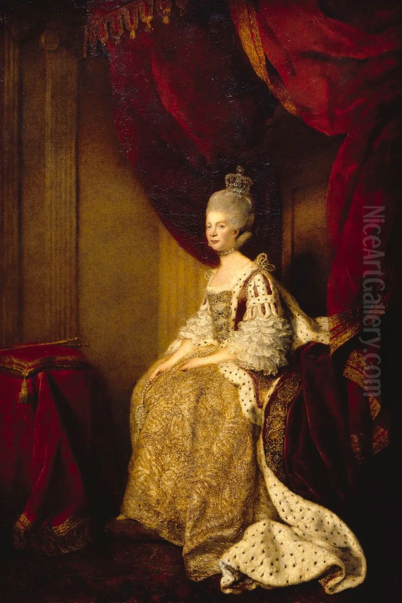 Queen Charlotte (1744-1818) Oil Painting by Of Sir Joshua Reynolds