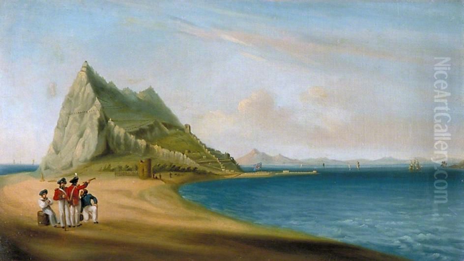 North View of Gibraltar from Spanish Lines Oil Painting by Government Art Collection