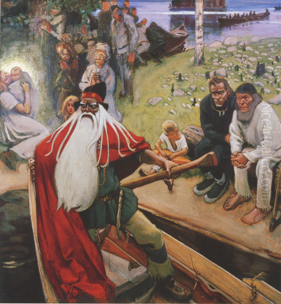 Vainamoisen lahto Oil Painting by Akseli Valdemar Gallen-Kallela