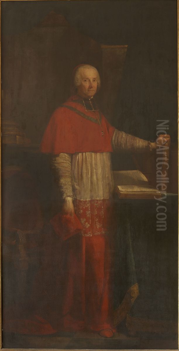 Portret van kardinaal Joannes-Henricus de Franckenberg, aartsbisschop van Mechelen Oil Painting by Willem Jacob Herreyns