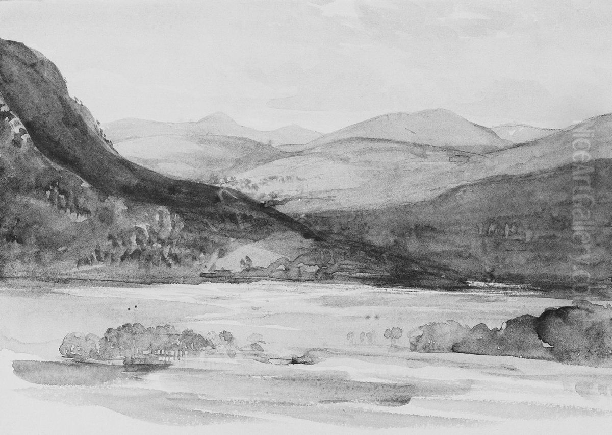 Glen Quoich from near Corrie Mulzie Oil Painting by John Phillip