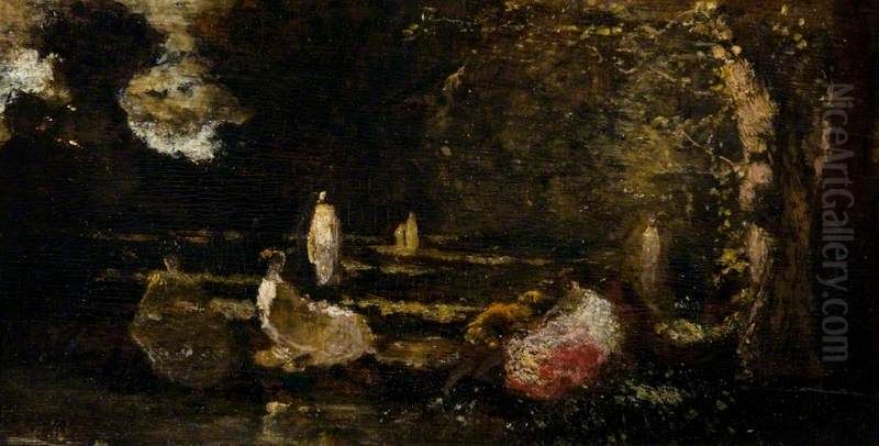 Ladies of Quality Oil Painting by Adolphe Joseph Thomas Monticelli