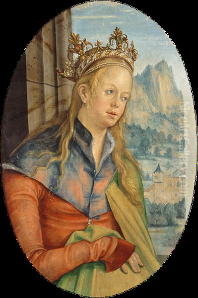 St. Catherine of Alexandria. Oil Painting by Hans von Kulmbach