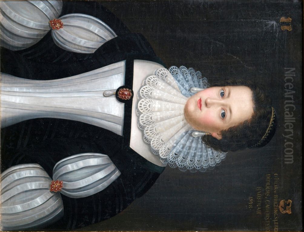 Ahnenbild Otilia (Ottilie) von Bulzingsleben Oil Painting by Unidentified painter