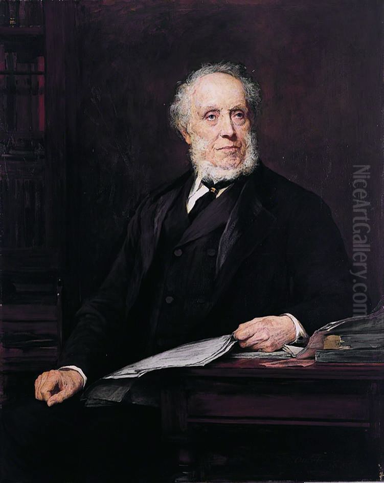 Sir Edward Baines (1800-1890) Oil Painting by Walter William Ouless