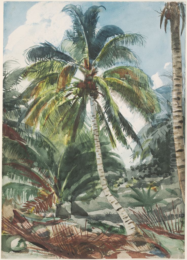 Palm Trees, Bahamas Oil Painting by Winslow Homer