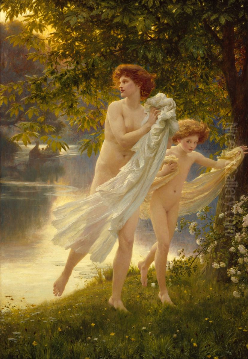 Startled Oil Painting by Frank Bernard Dicksee