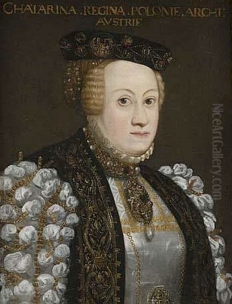 Portrait of Catherine of Austria (1533-1572), Queen of Poland and Grand Duchess of Lithuania Oil Painting by unknown