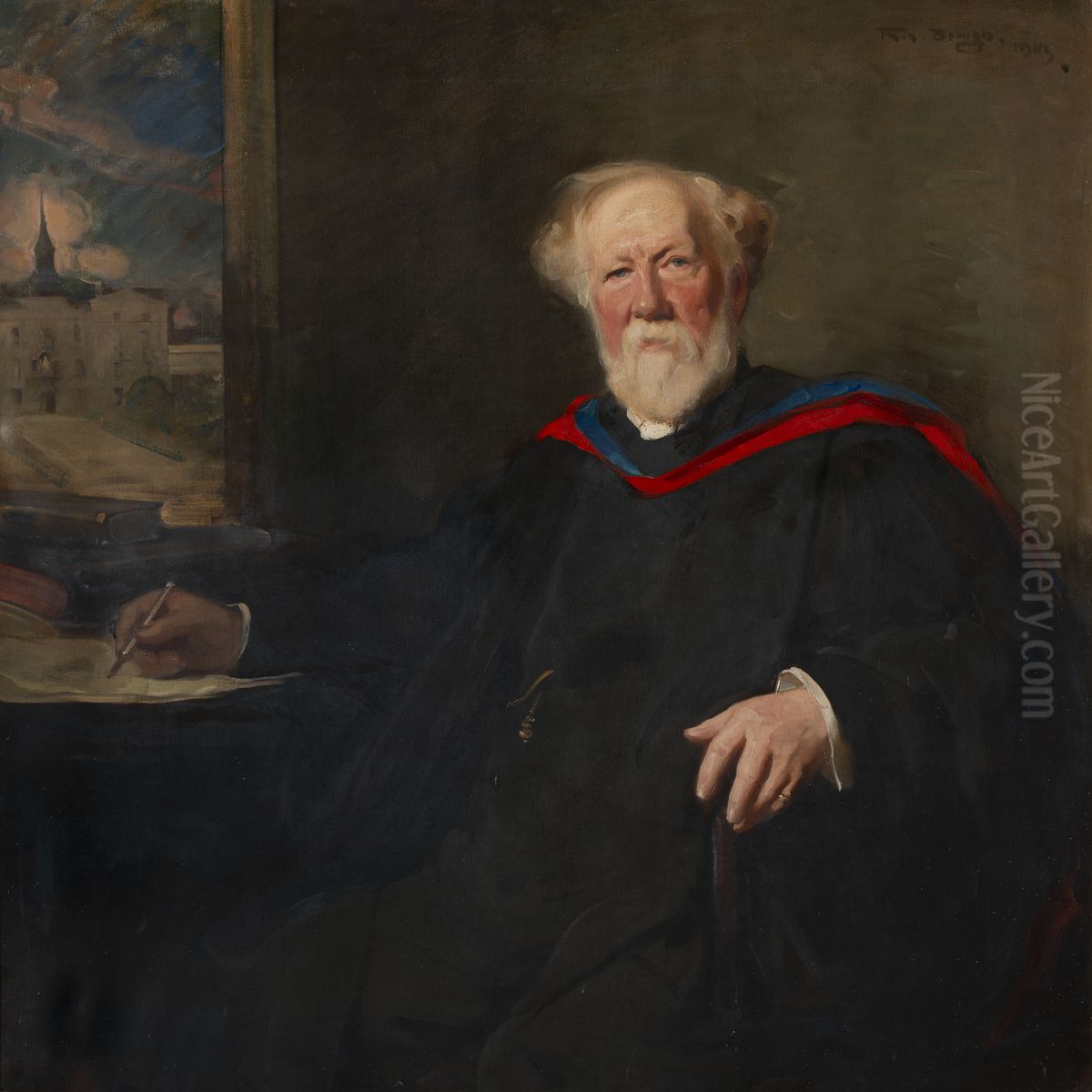 Rev. Alexander Ogilvie, MA LLD Oil Painting by Robert Brough