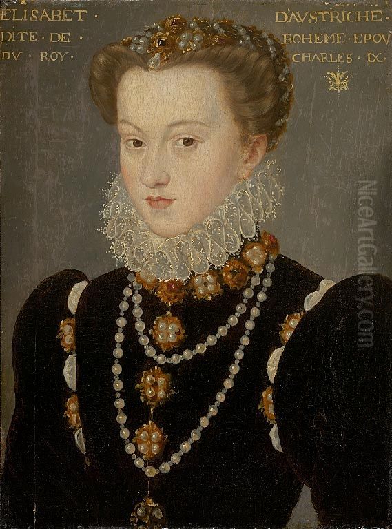Elisabeth of Austria, Queen of France Oil Painting by Francois Clouet