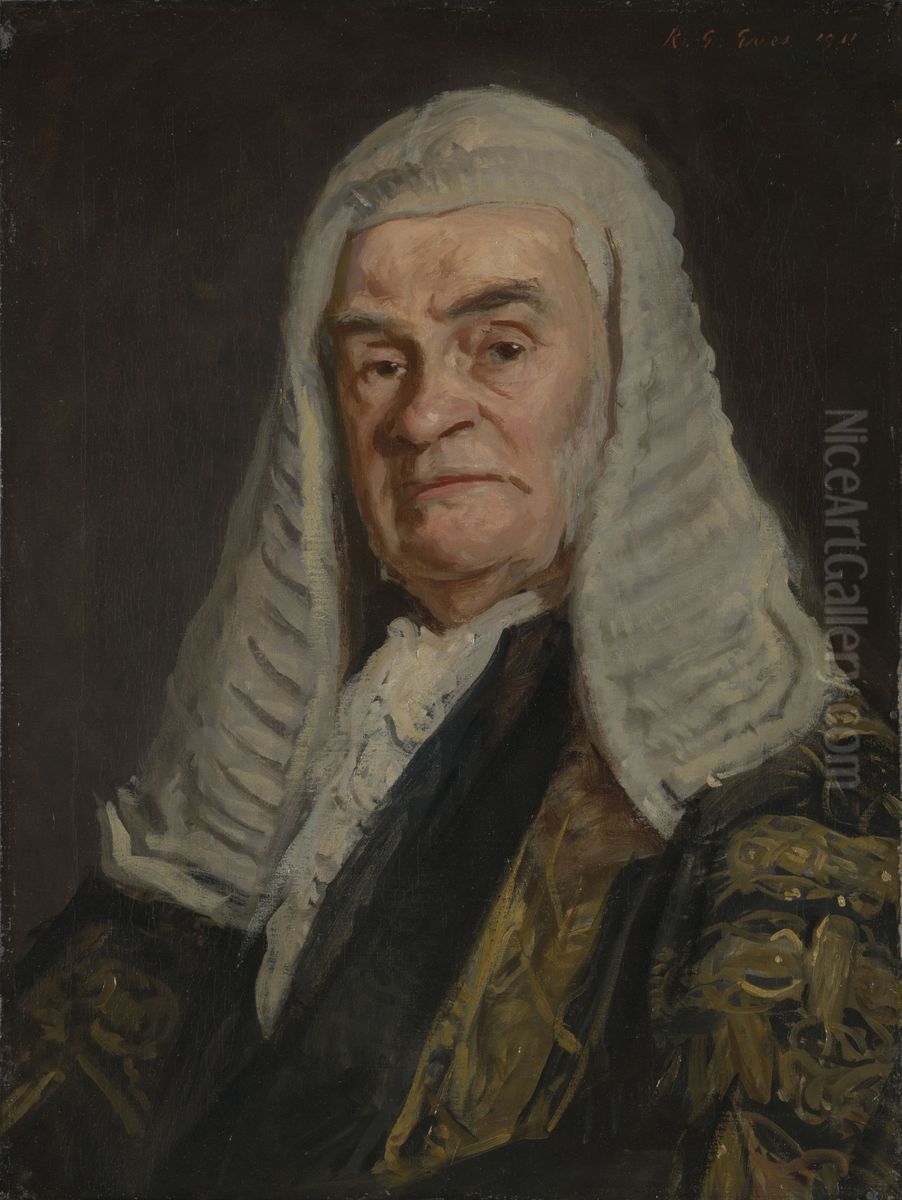 Portrait ofHerbert Cozens-Hardy, 1st Baron Cozens-Hardy, Britishmaster of the rolls(1838-1920) Oil Painting by Reginald Grenville Eves