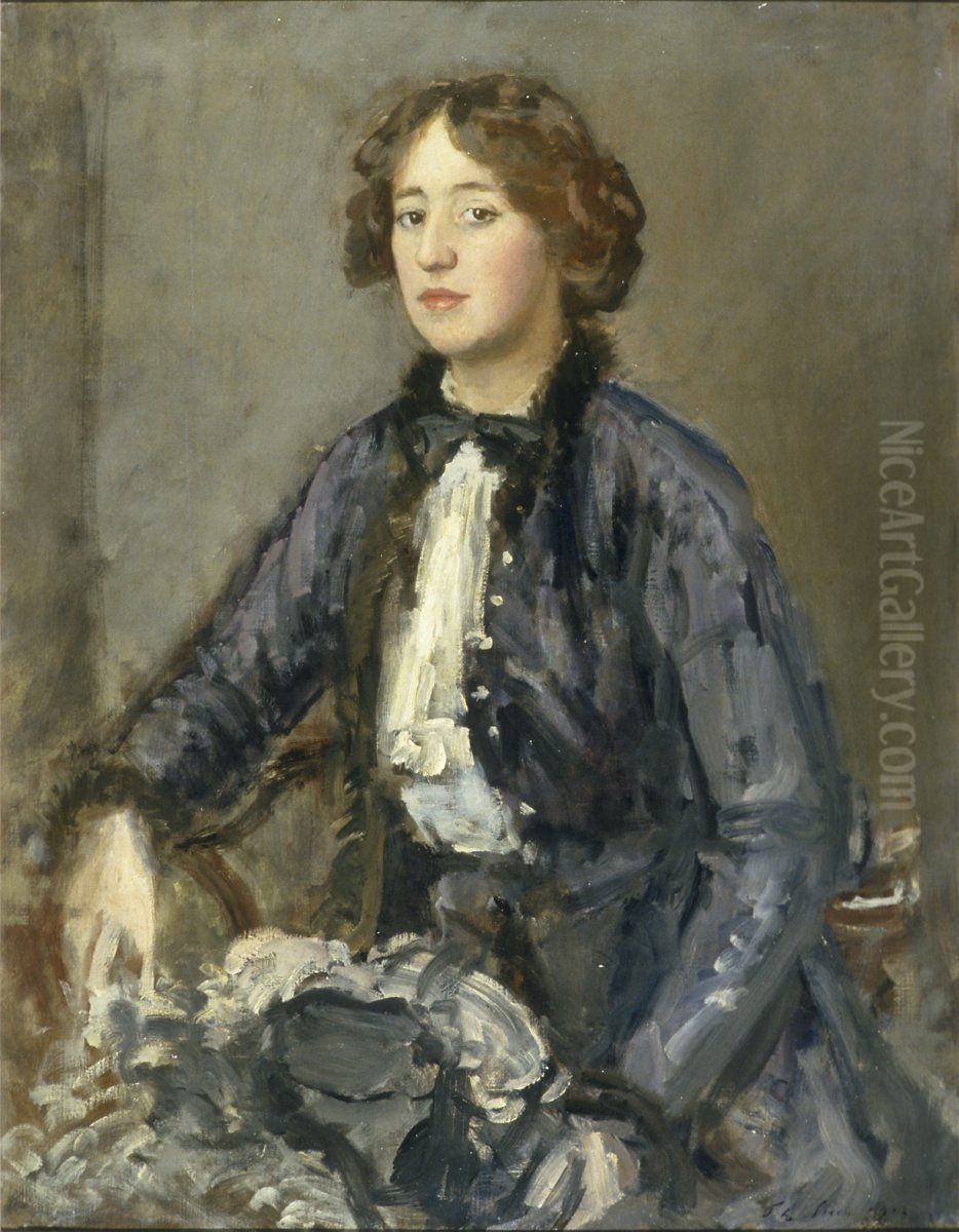 Mabel Elizabeth Hammersley, nee Lilford (b.c.1888), Mrs Hugh Hammersley Oil Painting by Philip Wilson Steer