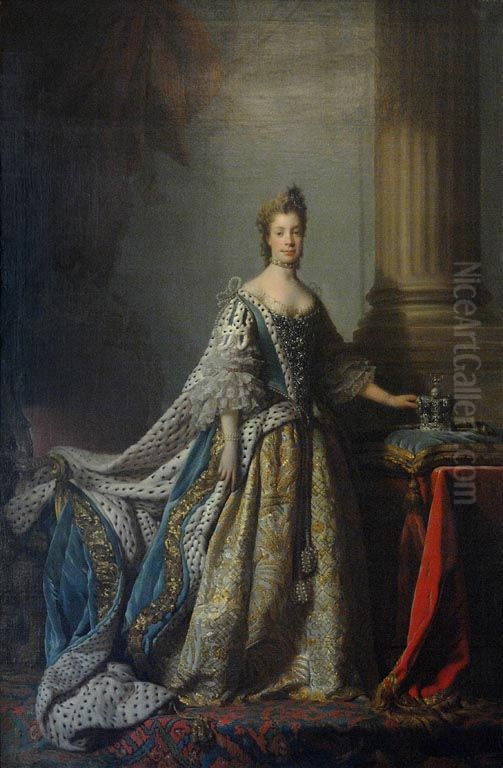 Charlotte Sophia of Mecklenburg-Strelitz (1744-1818), Queen Consort of George III Oil Painting by Allan Ramsay